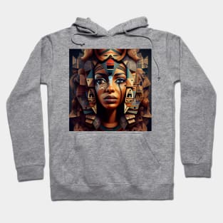 Womans painted face with intricate hairstyle. Hoodie